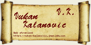 Vukan Kalanović vizit kartica